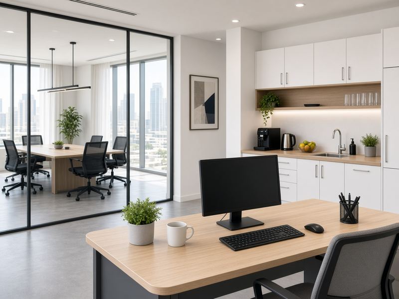 Office tidy at Landed Coauthor House